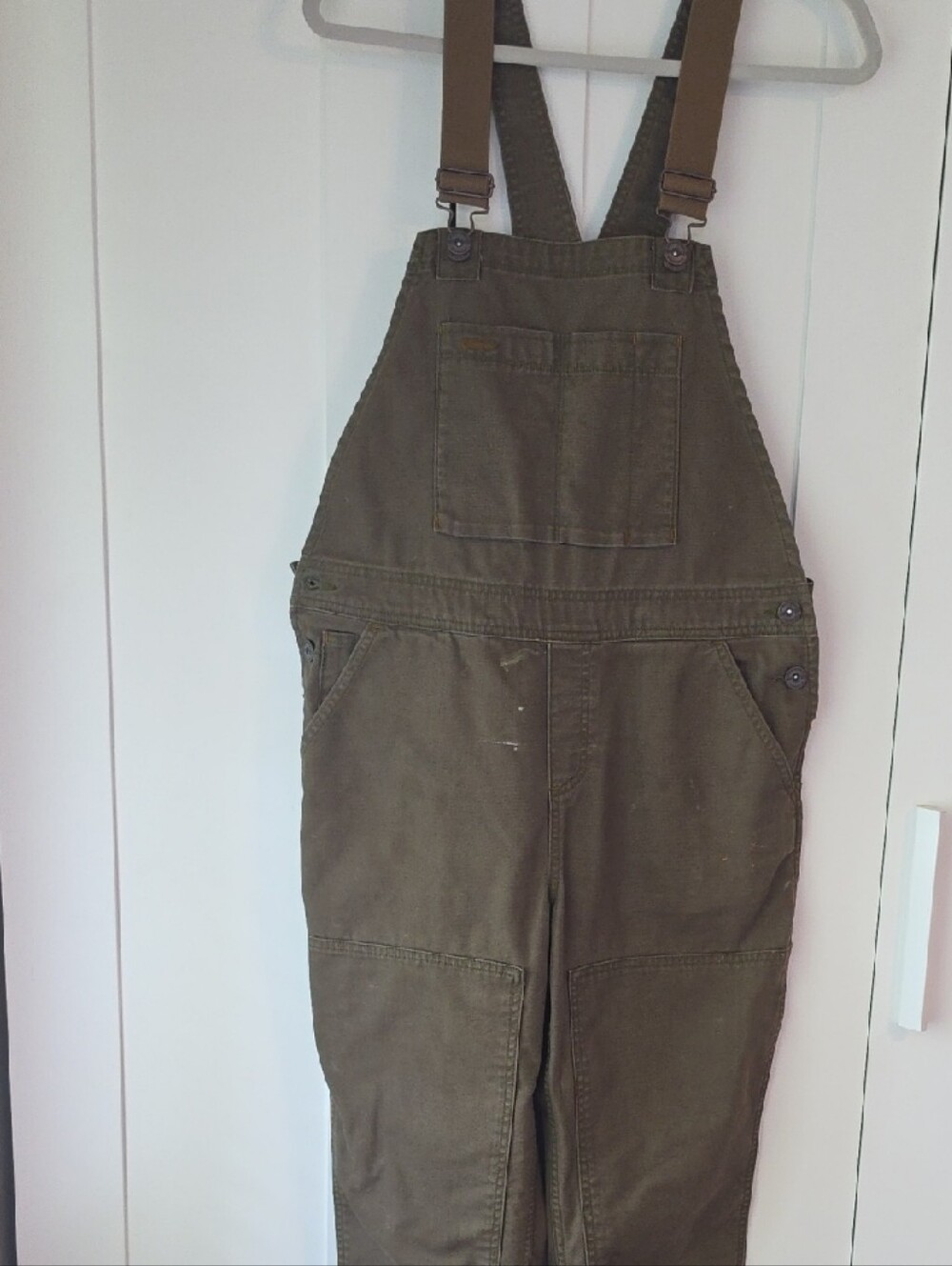 REI Olive Green Women's Denim Overalls